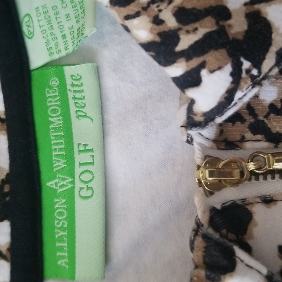 🦋Allyson Whitmore Golf Zip Front Animal Print Polo - Picture 4 of 4
